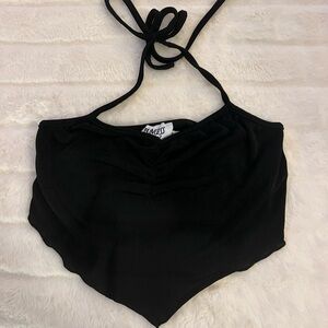 Princess Polly Black flowy Tye Top